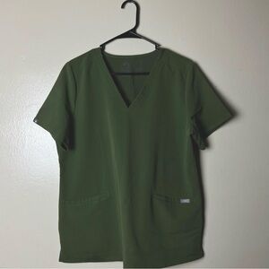 Green V-Neck Scrub Top